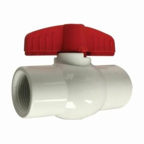 Midland Metal Ball Valve, 2 Nominal, IPS Threaded, 150 psi at 73 deg F, Full Port, PVC Body, EPDM SealORing, Wh 940289